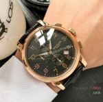 AAA replica Patek Philippe Chronograph 42mm Watches Rose Gold Black Dial